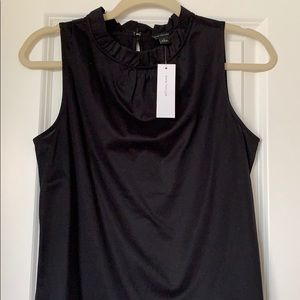 Black Blouse with Ruffle Collar